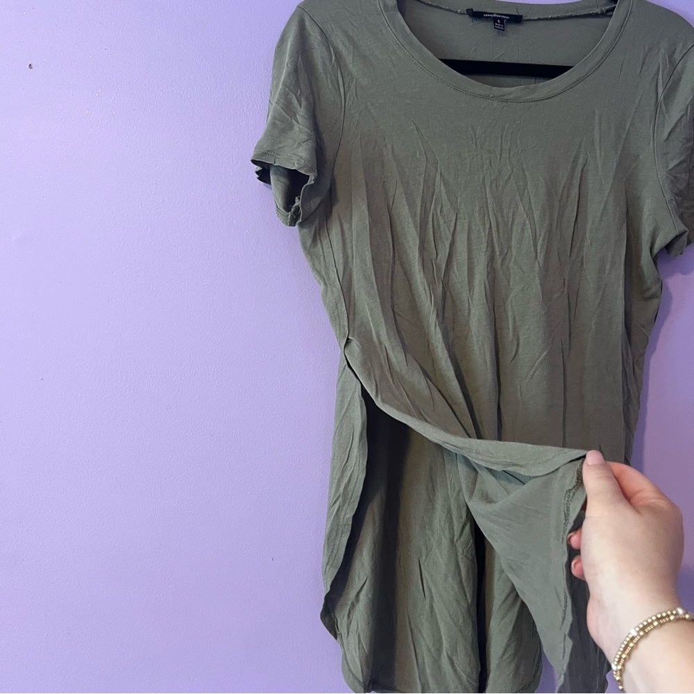 Ambiance Apparel Army Green Blouse - Picture 2 of 7